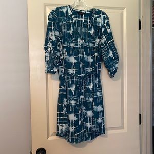 Goldray Button-down Green Patterned Dress, Size L